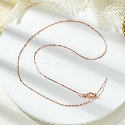 1mm Rack Plating Brass Boston Link Chain Adjustable Slider Necklaces for Women Men MAK-L044-37RG-1
