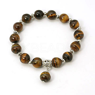 Fashion Gemstone Beaded Bracelets X-BJEW-JB00858-05-1