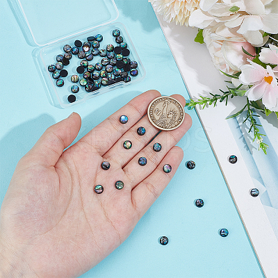 70Pcs Natural Paua Shell & Acrylic Cabochons SHEL-BC0001-047-1