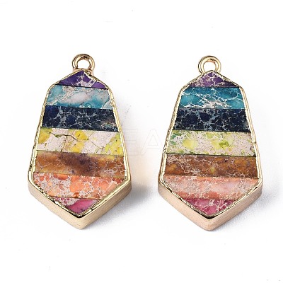 Rainbow Color Natural Imperial Jasper Pendants G-S359-328-1