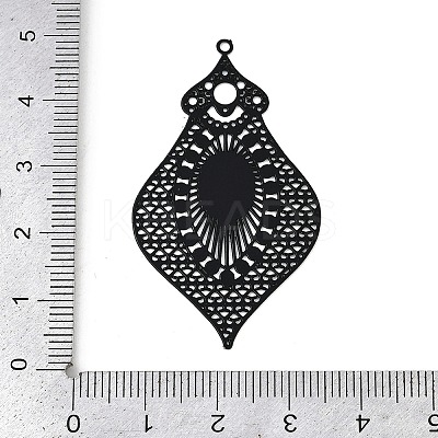 Spray Painted 430 Stainless Steel Etched Metal Embellishments Pendants STAS-A192-04EB-1