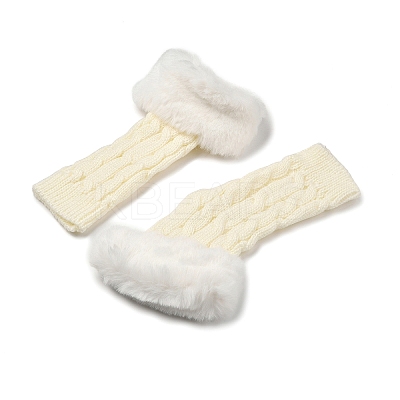 Acrylic Fibers Knitting Fingerless Gloves PW-WG53A2A-08-1