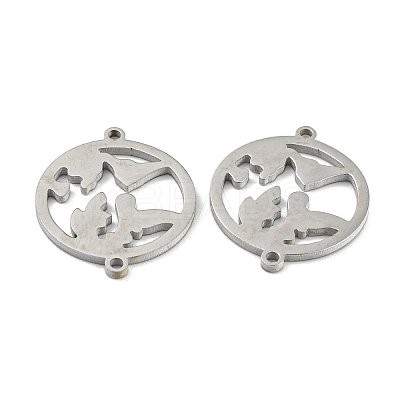 Non-Tarnish 304 Stainless Steel Connector Charms STAS-P344-11P-1