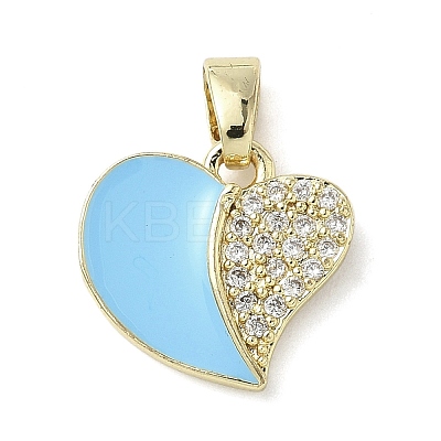 Brass Micro Pave Cubic Zirconia Enamel Pendants LS-KK-L248-20G-1