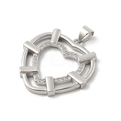 Brass Micro Pave Cubic Zirconia Pendants KK-U047-22P-1