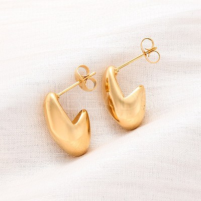 Ion Plating(IP) 304 Stainless Steel Twist Teardrop Stud Earrings for Women EJEW-K244-11G-1