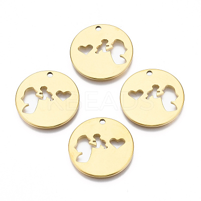 Ion Plating(IP) 201 Stainless Steel Pendants STAS-N098-073LG-1