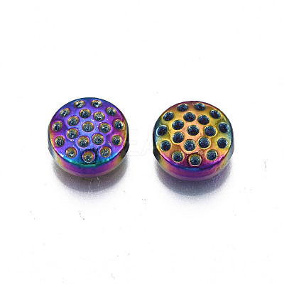 Rack Plating Rainbow Color Alloy Bead Rhinestone Settings PALLOY-S180-360-1