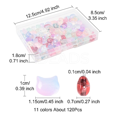 110Pcs 11 Colors Transparent Spray Paint Glass Beads GLAA-FS0002-15-1