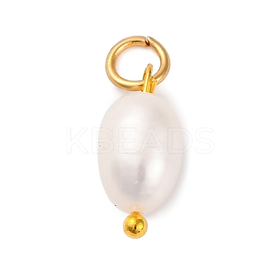 5Pcs Natural Cultured Freshwater Pearl Potato Charms PALLOY-JF02954-1