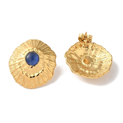 Golden Ion Plating(IP) 304 Stainless Steel Stud Earrings for Women EJEW-L287-053G-02-1