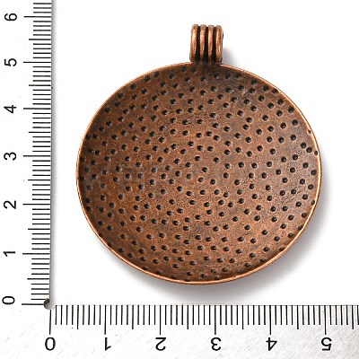 Tibetan Style Flat Round with Flower Alloy Big Pendants LS-TIBEP-Q056-15R-NR-1