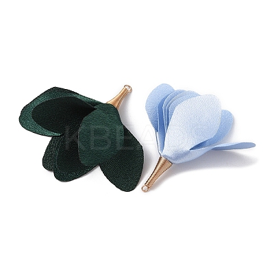 10Pcs 5 Colors Silk Flower Big Pendants IFIN-YW0001-74-1