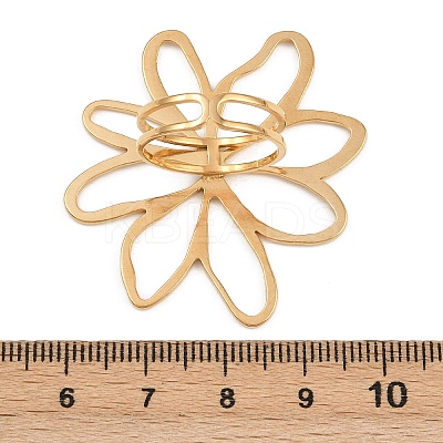 Adjustable 304 Stainless Steel Cuff Rings for Women LS-RJEW-B135-02G-1