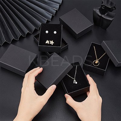 Kraft Cotton Filled Cardboard Paper Jewelry Set Boxes CBOX-R036-11B-1