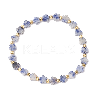 Natural Blue Spot Jasper Beads Stretch Bracelets for Women BJEW-JB11768-04-1
