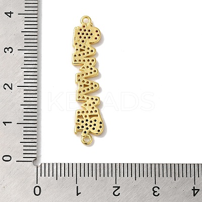 Rack Plating Brass Micro Pave Colorful Cubic Zirconia Connector Charms KK-K377-82G-1