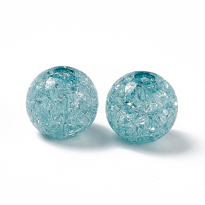 Transparent Crackle Acrylic Bead OACR-H019-02-1