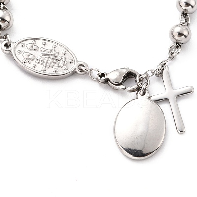 Tarnish Resistant 304 Stainless Steel Charm Bracelets STAS-B021-16P-1