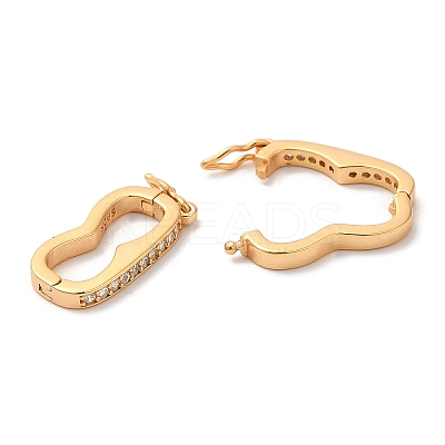 Platinum Plated 925 Sterling Silver Rhinestone Twister Clasps STER-N014-18G-1