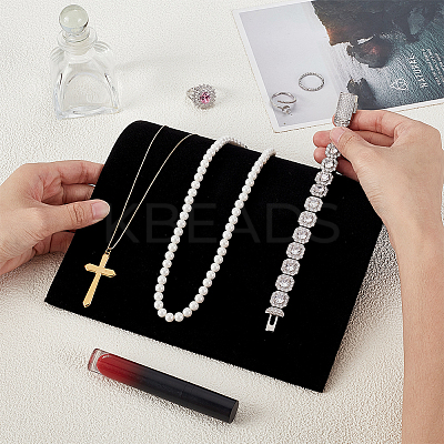 Paper Covered with Velvet Necklace Organizer Jewelry Display Stands ODIS-WH0031-37-1