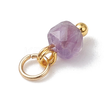 50Pcs 10 Colors Natural Mixed Stone Faceted Cube Charms PALLOY-JF04816-01-1