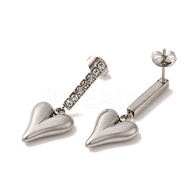 304 Stainless Steel Inlay Rhinestone Stud Earrings for Women EJEW-M024-06C-P-1