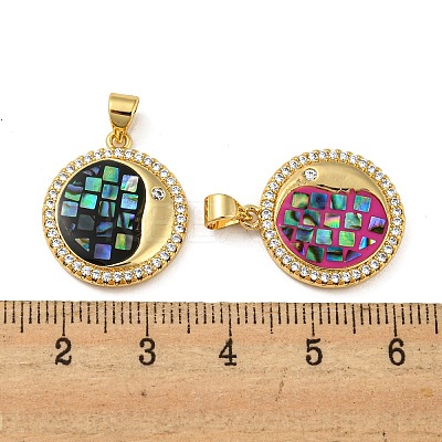 Brass Micro Pave Cubic Zirconia Pendants KK-K356-21G-1