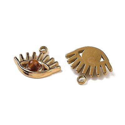 Natural Tiger Eye Eye Charms STAS-U014-06A-01-1