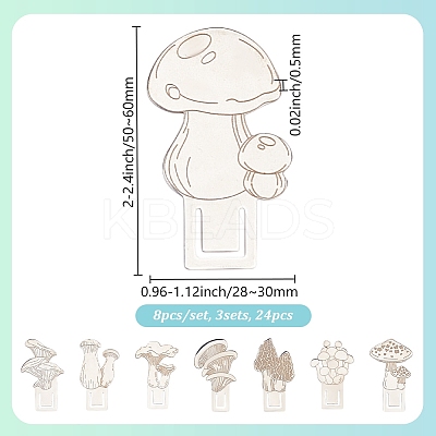 3 Sets 201 Stainless Steel Bookmarks STAS-DR0001-09C-1