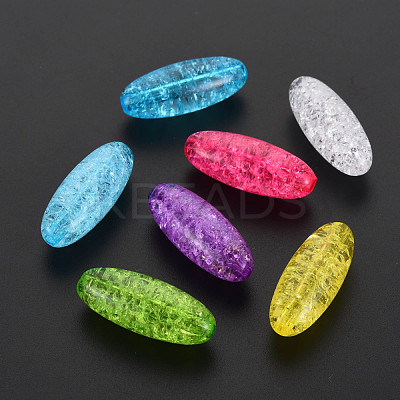 Transparent Crackle Acrylic Beads CACR-S010-01-1
