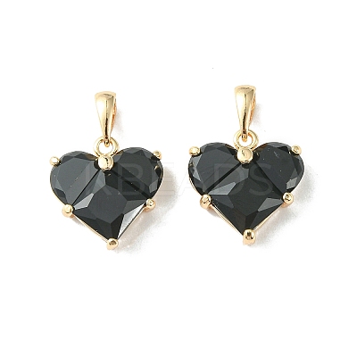 Brass Micro Pave Cubic Zirconia Charms KK-L208-03G-03-1