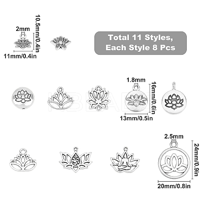 Tibetan Style Alloy Pendants & Links Connectors & Beads TIBEP-SC0001-53AS-1