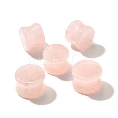 Natural Rose Quartz Ear Plugs Gauges G-I359-12C-1