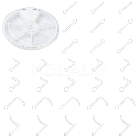 120Pcs 6 Style Acrylic L-Shaped Nose Ring AJEW-YW0001-11A-1