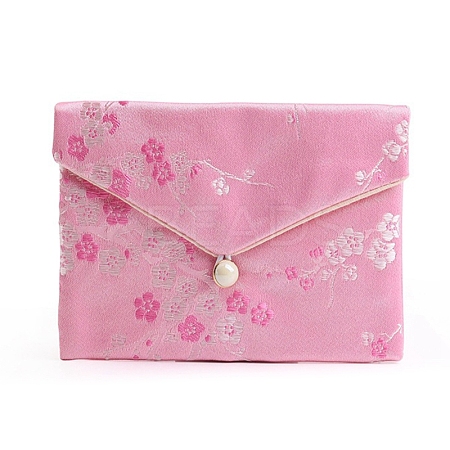 Cloth Embroidery Flower Jewelry Storage Pouches Envelope Bags PW-WG49783-11-1