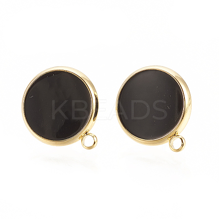 Brass Stud Earring Findings X-KK-S345-270A-G-1