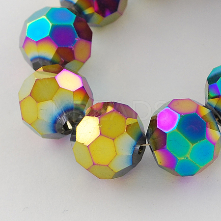 Electroplate Glass Bead Strands EGLA-R042-8mm-04-1
