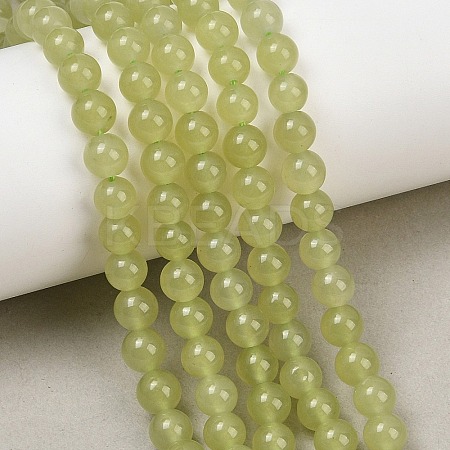Natural Dyed White Jade Beads Strands GG-CBAEB22-B01-6mm-05-1