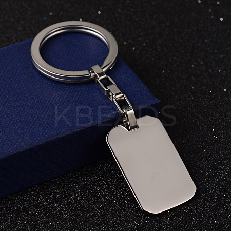 Rectangle 304 Stainless Steel Keychain KEYC-H014-05-1