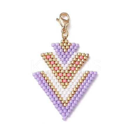 Handmade Loom Pattern Seed Beads Pendants Decoration HJEW-MZ00013-1