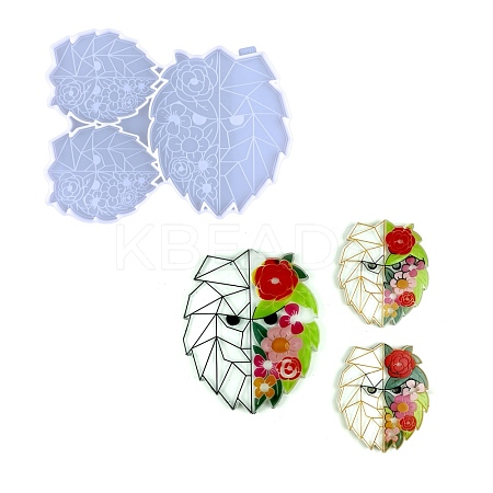 DIY Lion with Flower Cup Mat Silicone Molds DIY-A034-01B-1
