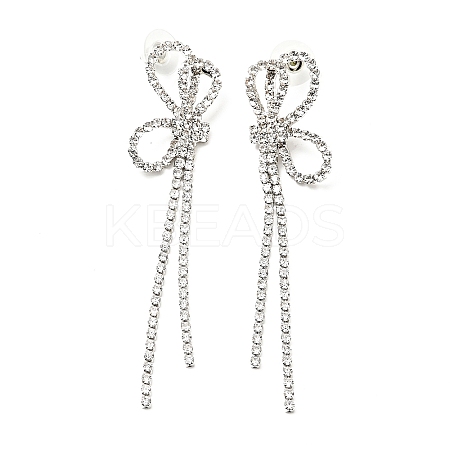 Crystal Rhinestone & Clear Cubic Zirconia Stud Earrings LS-EJEW-C037-01F-P-1