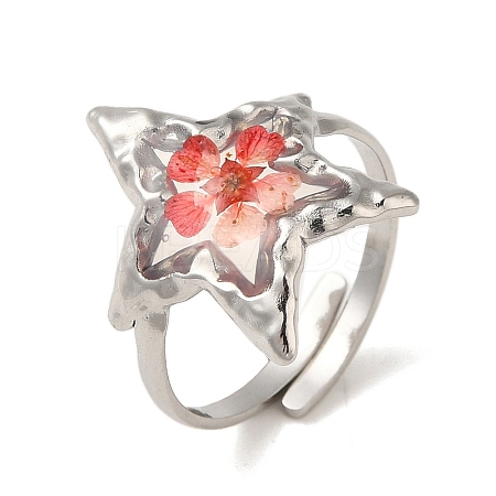 304 Stainless Steel Open Cuff Ring RJEW-C083-19P-1