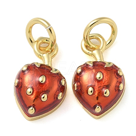 Real 18K Gold Plated Brass Enamel Charms KK-K392-02G-1