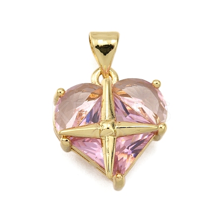 Brass Micro Pave Cubic Zirconia Pendants KK-K401-02C-G-1