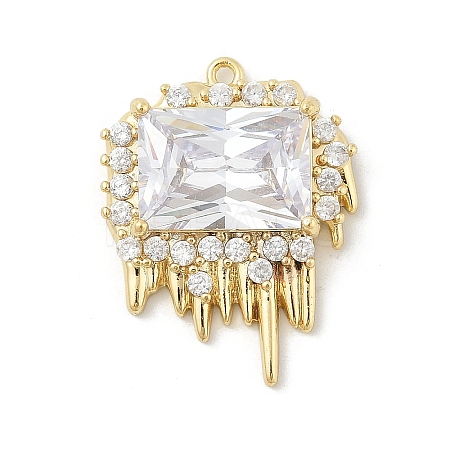 Brass Micro Pave Cubic Zirconia Pendants KK-E791-25G-1