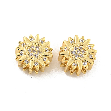 Brass Micro Pave Clear Cubic Zirconia Multi-Strand Links KK-B096-15G-1
