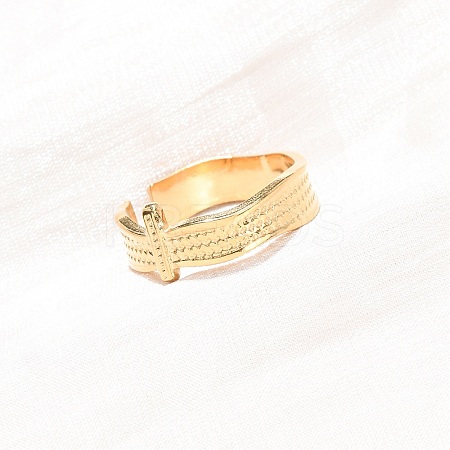 304 Stainless Steel Open Cuff Rings for Women RJEW-K309-20G-1