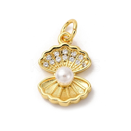 Brass Micro Pave Cubic Zirconia Pendants KK-I276-08G-1